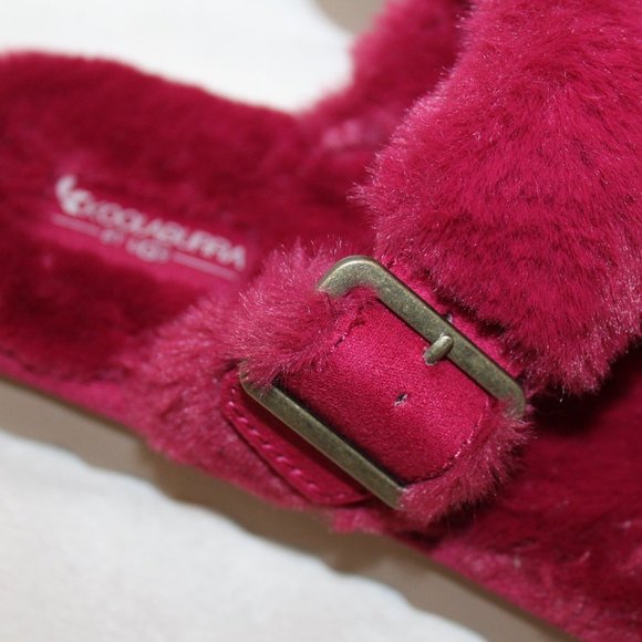 NIB UGG KOOLABURRA WOMEN'S FUR SLIDE SLIP ON SLIPPERS‎ BURGUNDY - Picture 6 of 6